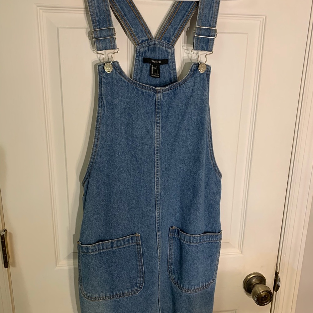 Forever 21 Denim Jumper Dress S